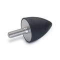 J.W. Winco GN453.1-51-57-3/8X16-55 Rubber Bumper Cone, Stainless Threaded Stud 453.1-51-57-3/8-55